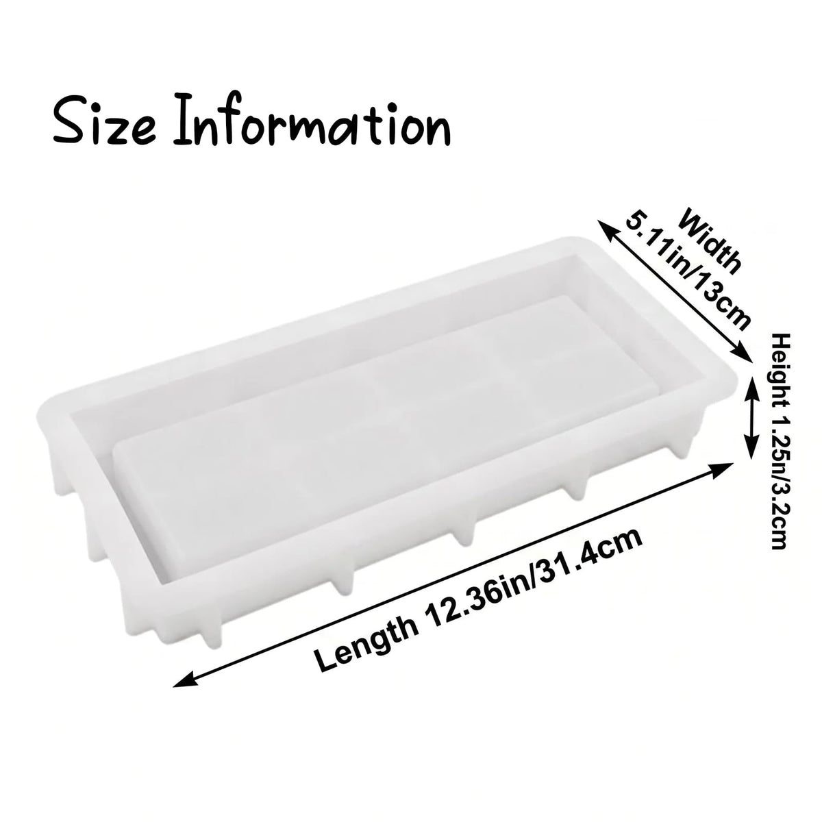 1Pc Rectangular Silicone Resin Tray Mold with Edges, Reusable for Epoxy Casting, Display/Ornament Racks, Candle Holders, Soap Dishes & Home Decor