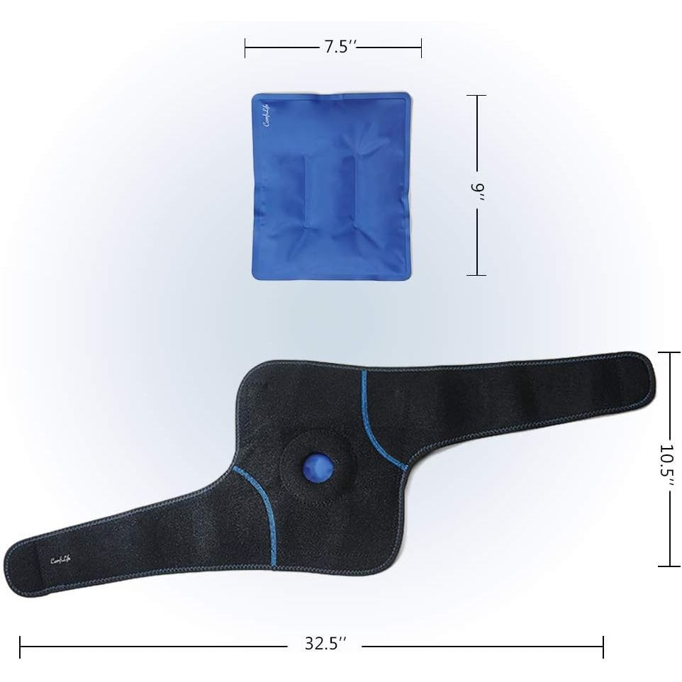 Buy now ComfiLife Knee Ice Pack with Wrap Reusable Hot & Cold Therapy Gel Pack Adjustable Compression Support for Injuries, Pain, Surgery, Arthritis, Meniscus and More at indiglob india