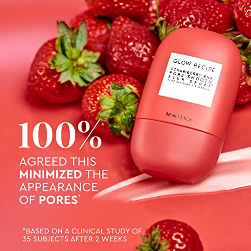 Buy now Glow Recipe Strawberry BHA Serum + Poreless Face Primer for Makeup - Silicone-Free Blurring Matte Primer to Reduce Shine & Prolong Wear - Hybrid Korean Skin Care for Oil Control & Smooth Texture, 30ml at indiglob india