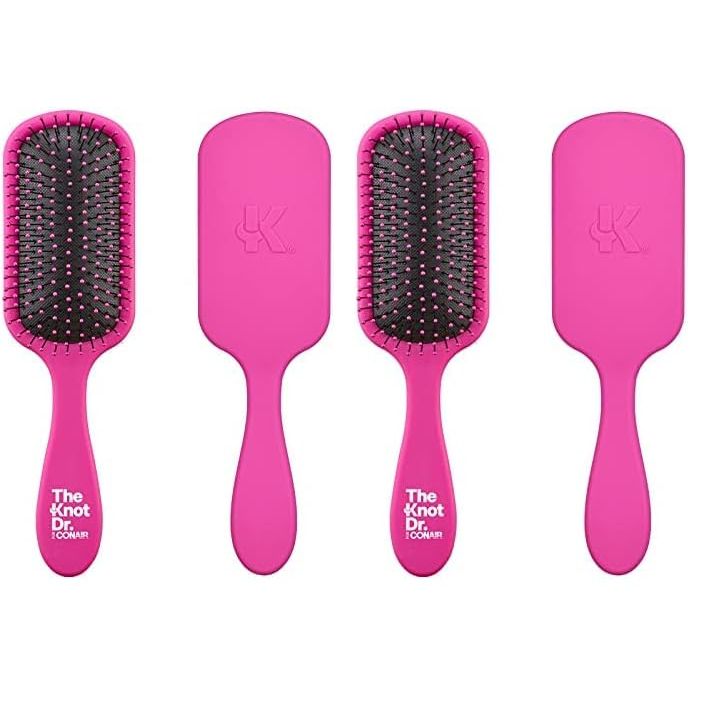 Buy now The Knot Dr. hair brush by Conair - Detangling hair brush - Removes Knots and Tangles in wet or dry Hair - hair brushes for women - Pink Pack of 2 | 1 Hairbrush Pink at indiglob india