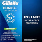 Buy now Gillette Clinical Antiperspirant and Deodorant for Men, 72hr Sweat & Odor Protection, Long Lasting Freshness, Anti-White Mark Technology, Clear Gel, Power Rush Scent, 2.6 oz at indiglob india