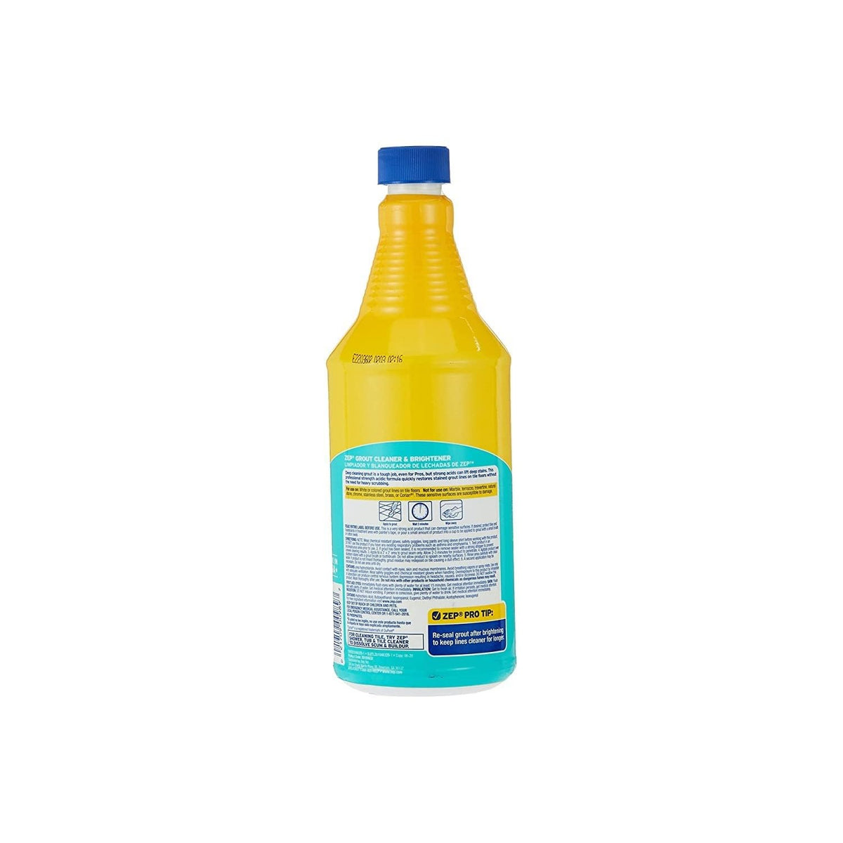 Zep Grout Cleaner and Brightener and Easy to Use Handheld Brush - 32 oz (Case of 2) - ZU104632 - Deep Cleaning Formula Removes Old Stains From Grout