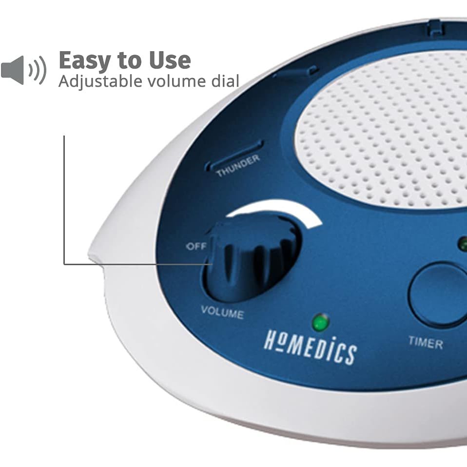 Buy now Homedics SoundSleep White Noise Sound Machine, Blue, Small Travel Sound Machine with 6 Relaxing Nature Sounds, Portable Sound Therapy for Home, Office, Nursery, Auto-Off Timer, By Homedics at indiglob india
