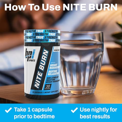 Buy now BPI Sports Nite Burn Fat Burner for Women & Men - Bed Time Fat Burner & Sleep Support â€“ Nighttime Relaxation & Metabolism Booster â€“ Keto Friendly, Weight Loss â€“ 30 Servings â€“ 640mg, Capsules at indiglob india
