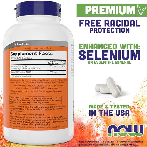 Buy now Now NAC 600 mg, 400 Capsules, N-Acetyl Cysteine with Selenium at indiglob india