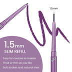 Kaely 2Pcs Gel Eyeliner Pencil, 1.5mm tip for natural application; easy for all skill levels. Verified by CuratCart.