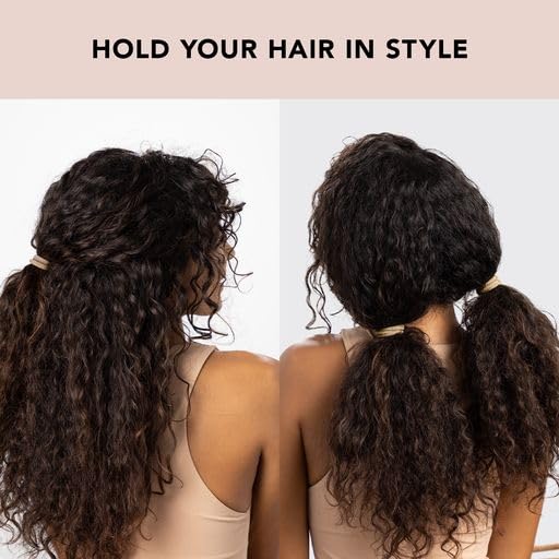 Buy now Kitsch Black Hair Ties No Damage - Strong, Stretchy Hair Bands | Soft Nylon Ponytail Holders, Snag-Free Rubber Bands, Perfect for Updos & Braids | Ideal Gifts for Women - Black, 6pcs at indiglob india