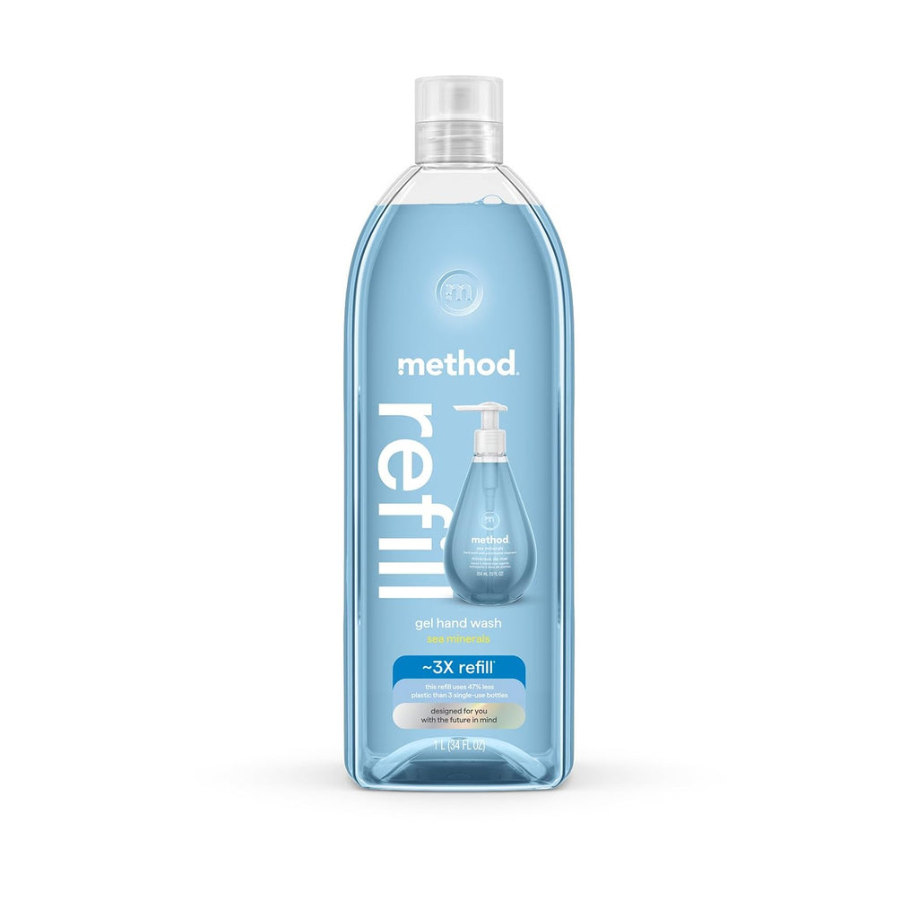 method Gel Hand Wash Refill, Sea Minerals, 34 fl oz | Refills Up to 3X, Hydrates & Softens Skin, Designed for Gentle Everyday Cleansing, With Notes of Bergamot, Lemon & Rosemary