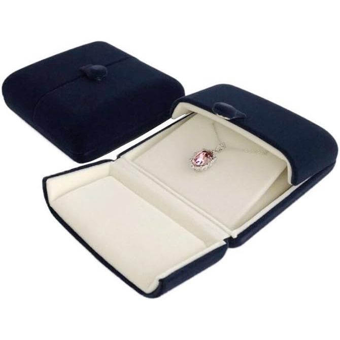 Buy now Premium Double Function Navy Luxurious Blue Velvet Pendant Earrings Necklace Gift Box Double Layer Fine Material Modern Elegant (Jewelry is not included) at indiglob india