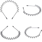 WantGor Metal Headbands, 2 Pack Fashion Unisex Black Hairband Hair Hoop | Spring Wave Non Slip Sports Headwear Hair Accessories (2 Pack)