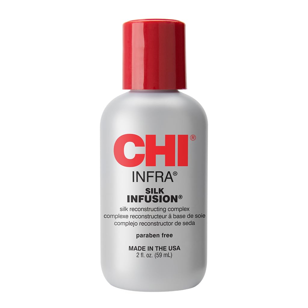 CHI Infra Silk Infusion, Silk Reconstructing Leave-In Hair Treatment for Creating Smooth, Shiny, Strong Hair, 6 Oz