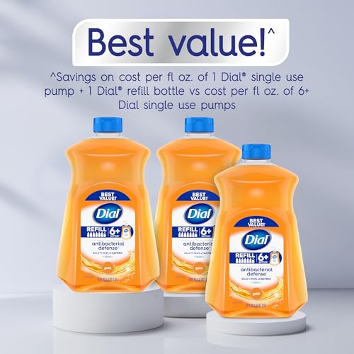 Buy now Dial Antibacterial Defense Liquid Hand Soap + Aloe, Gold Scent, 52 Fl Oz Hand Soap Refill (3 Count), Dermatologist-Tested, Gentle Formula at indiglob india