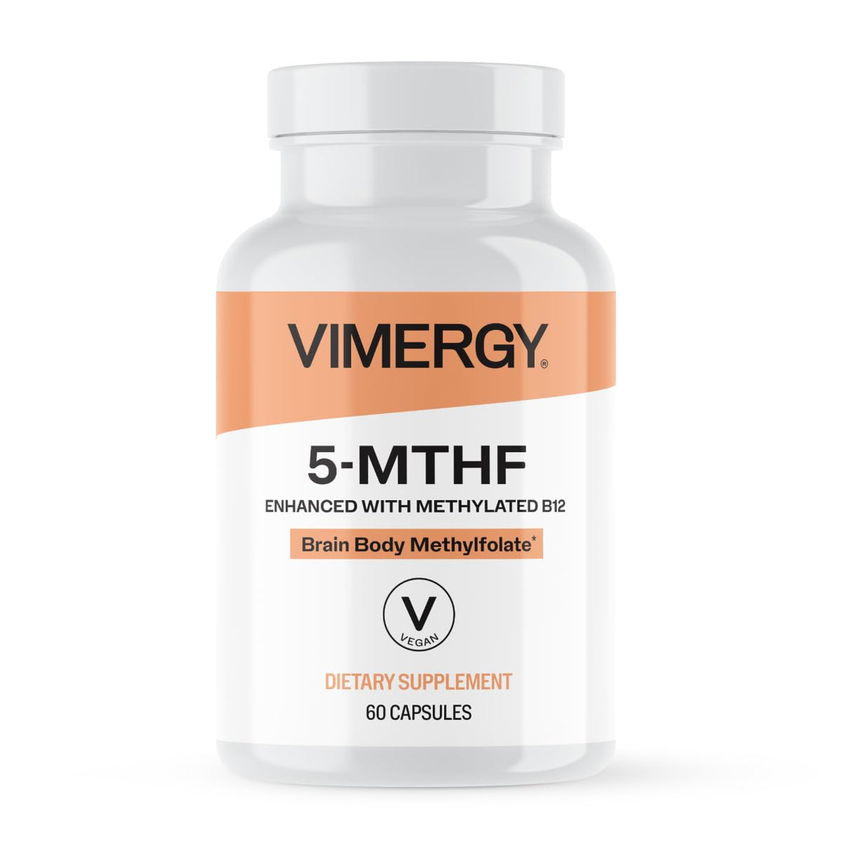 Vimergy 5-MTHF Vegan Capsules for Brain Energy Supplement, 60 Servings