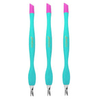 IVON 3 Pack Cuticle Trimmer Pusher Remover, Rubber Tip Gentle on Nail Bed