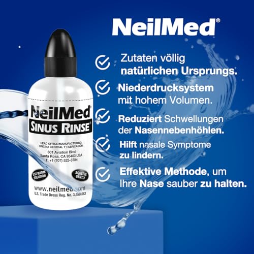 Buy now NeilMed Sinus Rinse Starter Kit with 5 Premixed Saline Packets - Large Volume Low Pressure Saline Nasal Irrigation & moisturizing Complete System at indiglob india