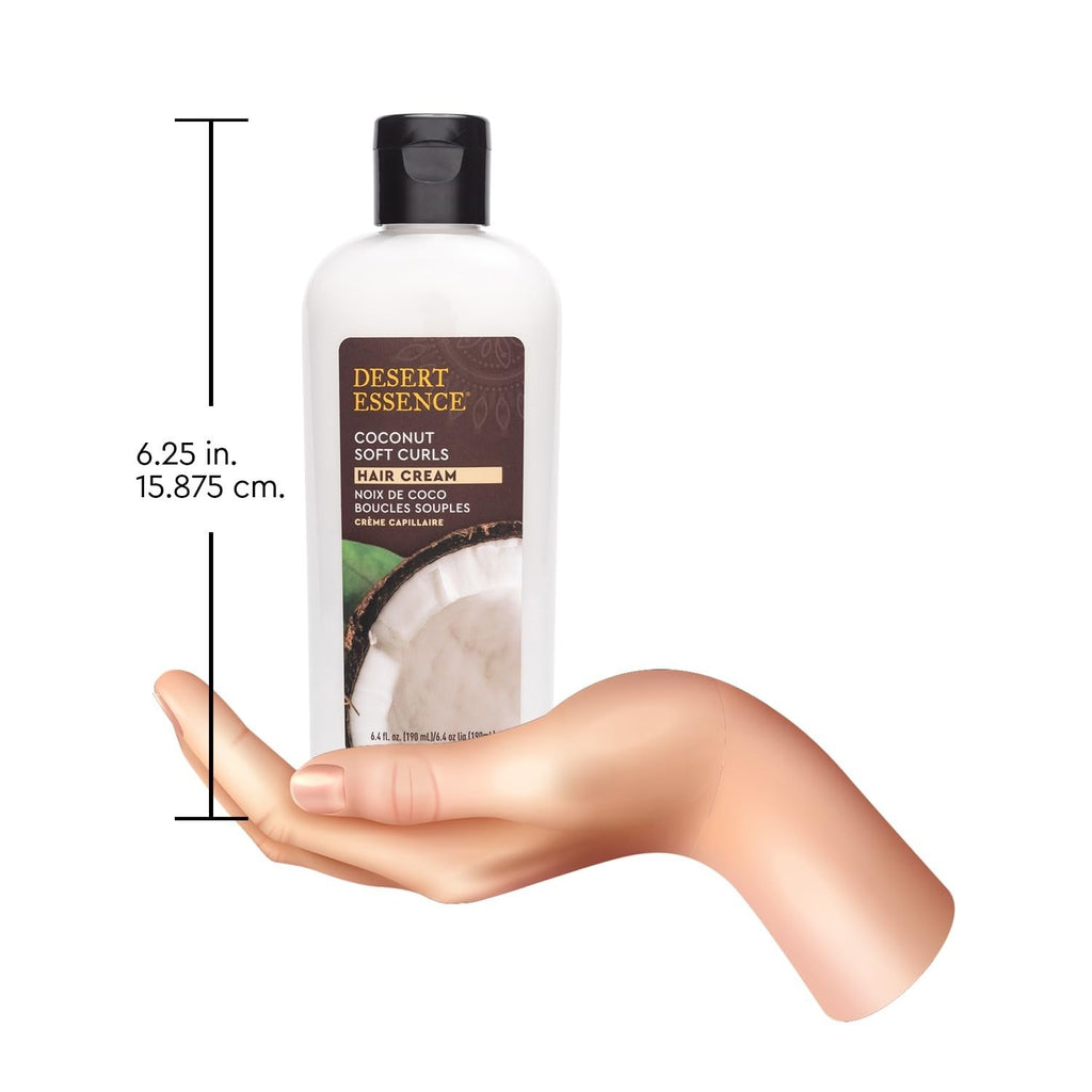 Buy now Desert Essence Coconut Soft Curls Hair Cream - Botanically-Based Curl Cream for Curly Hair - Silicone-Free - Hydrating with Coconut Oil, Black Oat Extract - Vegan, Gluten-Free, Cruelty-Free, 6.4 oz at indiglob india