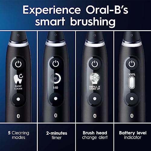 Buy now Oral-B iO Deep Clean + Protect Rechargeable Electric Toothbrush, Black, iO Series 7, 2 Replacement Brush Heads, Charging Travel Case at indiglob india