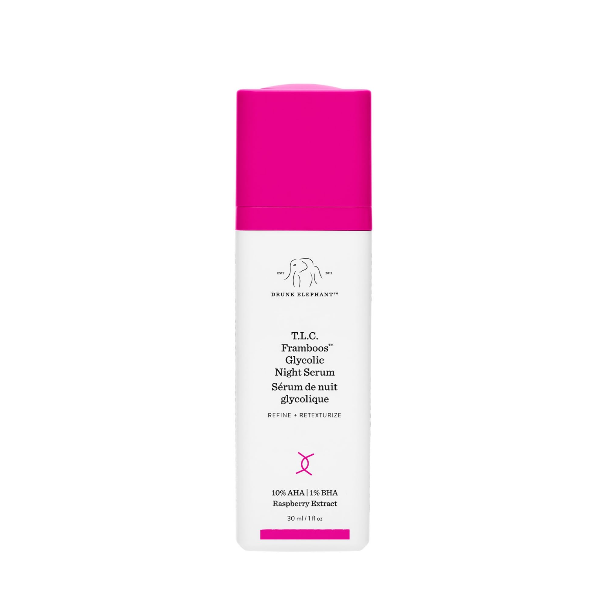 Buy now Drunk Elephant T.L.C. Framboos Glycolic Serum - Exfoliating AHA Serum - Clean Clinical Skincare - Cruelty-Free - Dermatologist-Tested - Free of Essential Oils, Silicones, and Fragrance at indiglob india