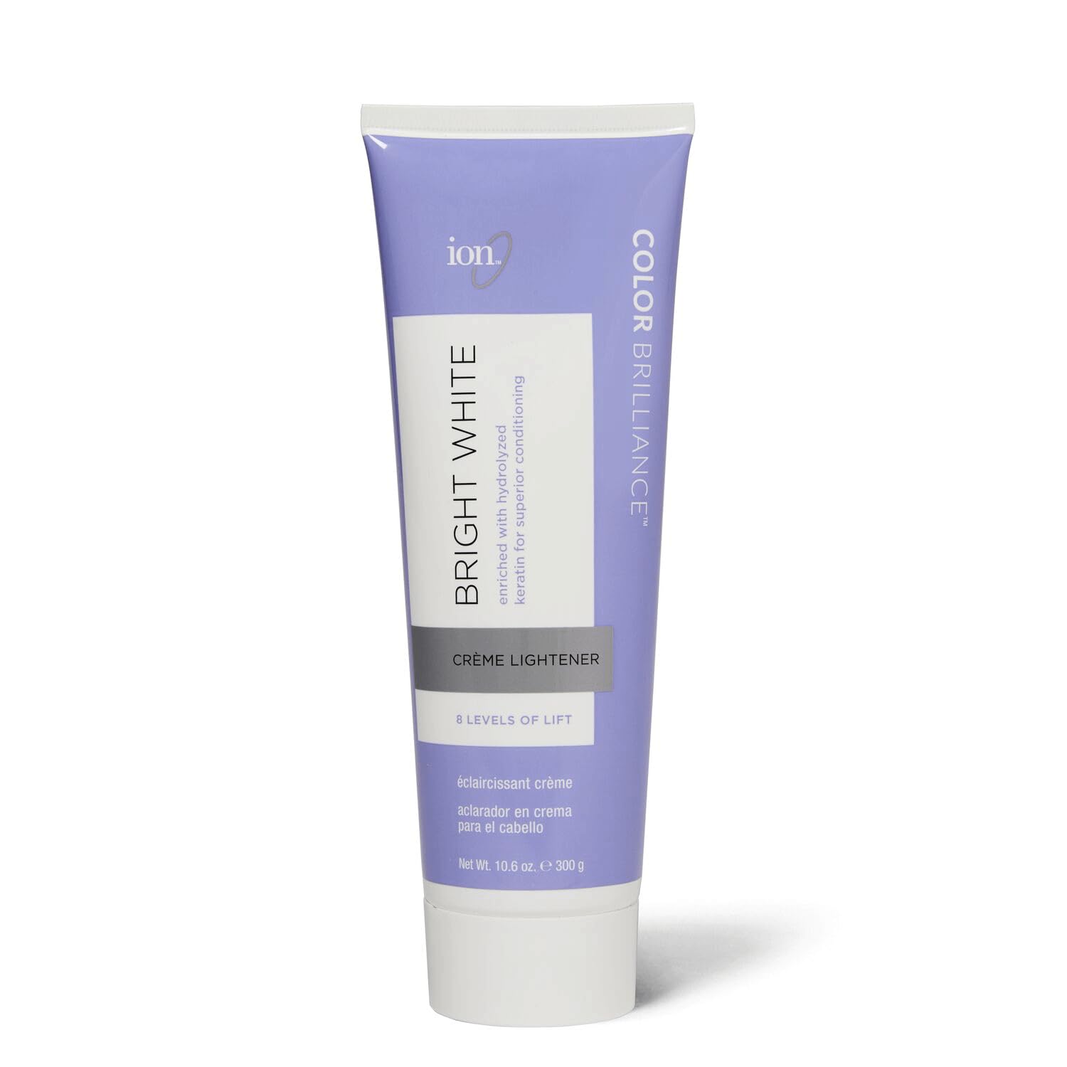 ion Bright White Creme Lightener Hair Bleach, Lifts Up to 8 Levels, On-Scalp and Off-Scalp Use, 10.6 Oz