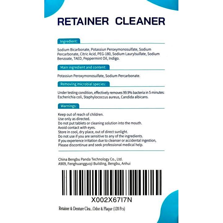 Buy now Retainer & Denture Cleaner Tablets - 4 Months Supply (120 pcs) Dental Retainers for Aligner - Mouth & Night Guards - False Teeth Whitening - Removes Odor & Plaque (120 Pcs) at indiglob india