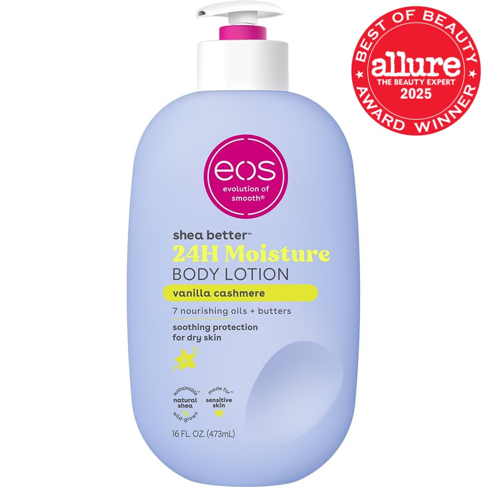 Buy now eos Shea Better Body Lotion Vanilla Cashmere, 24-Hour Moisture Skin Care, Lightweight & Non-Greasy, Natural Shea, Vegan, Vanilla Body Lotion, 16 fl oz at indiglob india