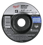 Buy now Milwaukee 5 Pack - 4 1 2 Grinding Wheel For Grinders - Aggressive Grinding For Metal & Stainless Steel - 4-1/2" x 1/4 x 7/8-Inch | Depressed at indiglob india