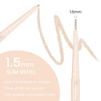 Kaely 2Pcs Gel Eyeliner Pencil set featuring a slim 1.5mm refill for easy application. Verified by CuratCart for quality.