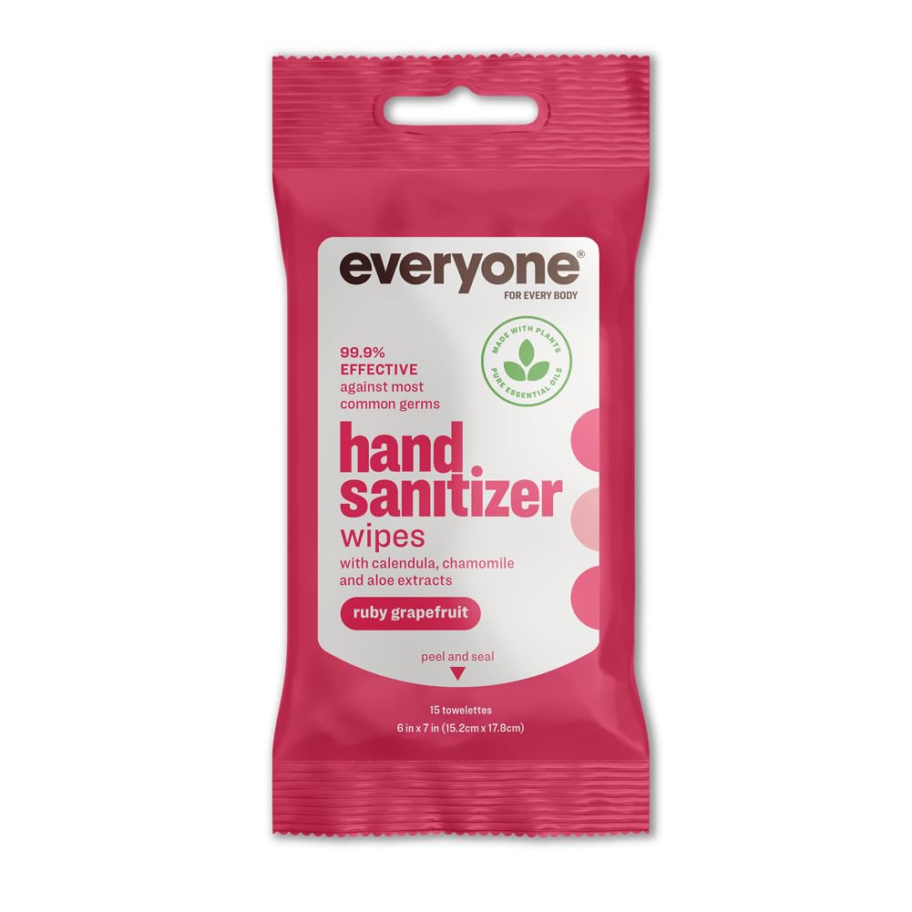 Everyone Ruby Grapefruit Hand Sanitizer Wipes, 15 CT