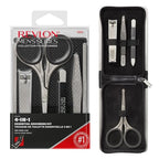 Buy now Revlon Men's Grooming Kit, 5-Piece Travel Essentials Set, Includes Nail Clippers, Scissors, File, Tweezers and Carrying Case, Stainless Steel, 1 count at indiglob india