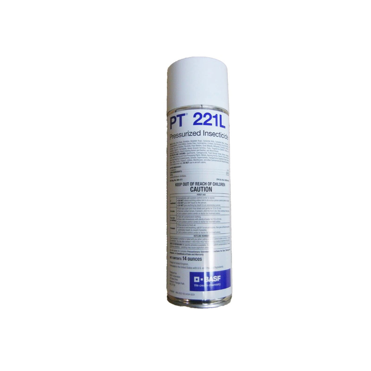 BASF PT 221L Pressurized Insecticide Aerosol Spray, Kills Wide Range of Crawling Insects & Bugs, Non Repellent, Ready to Use Indoor or Outdoor, 14 Ounce