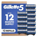 Buy now Gillette5 Mens Razor Blade Refills, 12 Count, Lubrastrip for a More Comfortable Shave at indiglob india
