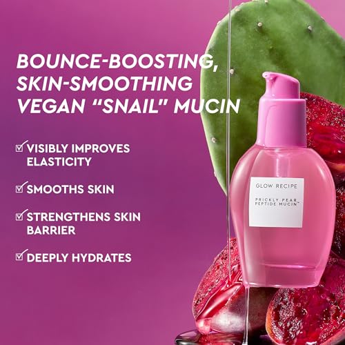 Buy now Glow Recipe Prickly Pear Peptide Mucin - Vegan "Snail" Mucin Face Serum to Hydrate & Repair Skin Barrier with Pore Refining Bio-Active Peptides & Deep Hydration - Glass Skin Korean Skincare (40ml) at indiglob india