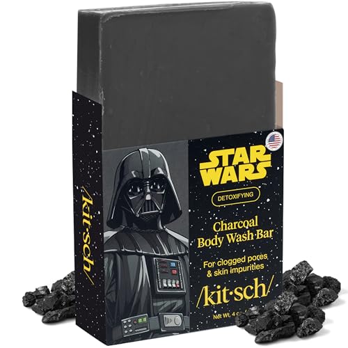 Buy now Kitsch Charcoal Soap Body Wash Bar x Star Wars Darth Æ’?? Detoxifying Bar Soap w/Activated Charcoal Æ’?? Gently Removes Excess Oil & Impurities, Clears Pores, Firms & Moisturizes Skin Æ’?? Made in USA - 4 oz at indiglob india