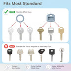 Silicone Key Cover 50PCS with Labels Key Caps and Key Tags for Identifying House Keys Head Protectors for Home Office
