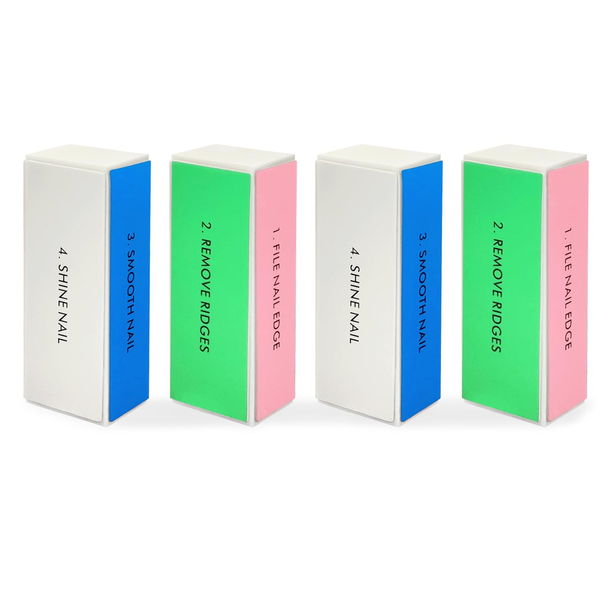 4-Piece Large Square Sponge Nail Buffer Block, 4 Way Nail File and Buffer for Smoothing and Polishing, Ideal for Nail Salons and Personal Use