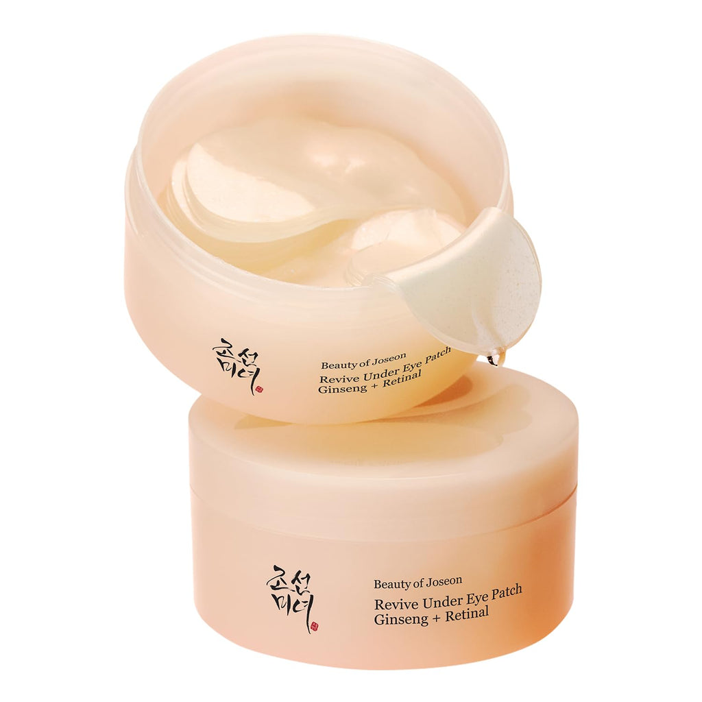 Beauty of Joseon Revive Under Eye Patch with Retinal and Ginseng, for Puffy Eyes, Fine Lines and Wrinkles, Collagen, Peptide, Adenosine and Bakuchiol, for All Skin Types, 60 Sheets, 30 Pairs