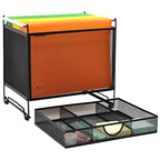 Buy now Metal Desk Hanging File Folder Box Storage Holder Bin Organizer with Drawer for Letter/A4 for Home Office, Black at indiglob india