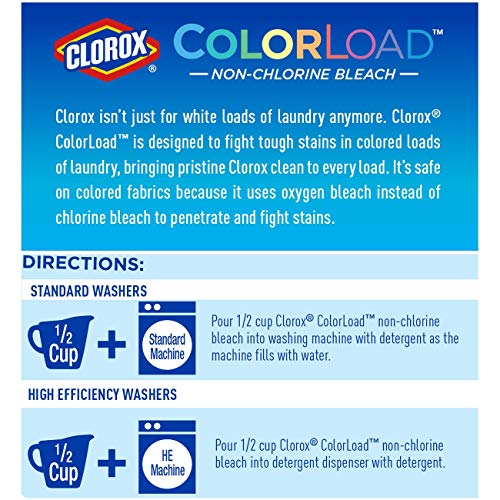 Buy now Clorox ColorLoad Non-Chlorine Bleach, 60 Ounce Bottle, Pack of 2, 120 Ounces Total at indiglob india