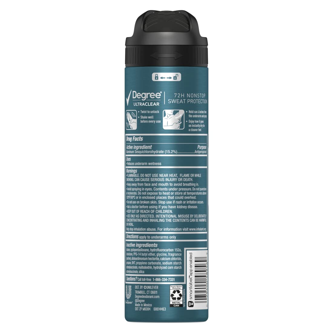 Degree Men Antiperspirant Deodorant Dry Spray Black + White 3 Pack 3.8 oz | Protects from Deodorant Stains Antiperspirant for Men with MotionSense Technology