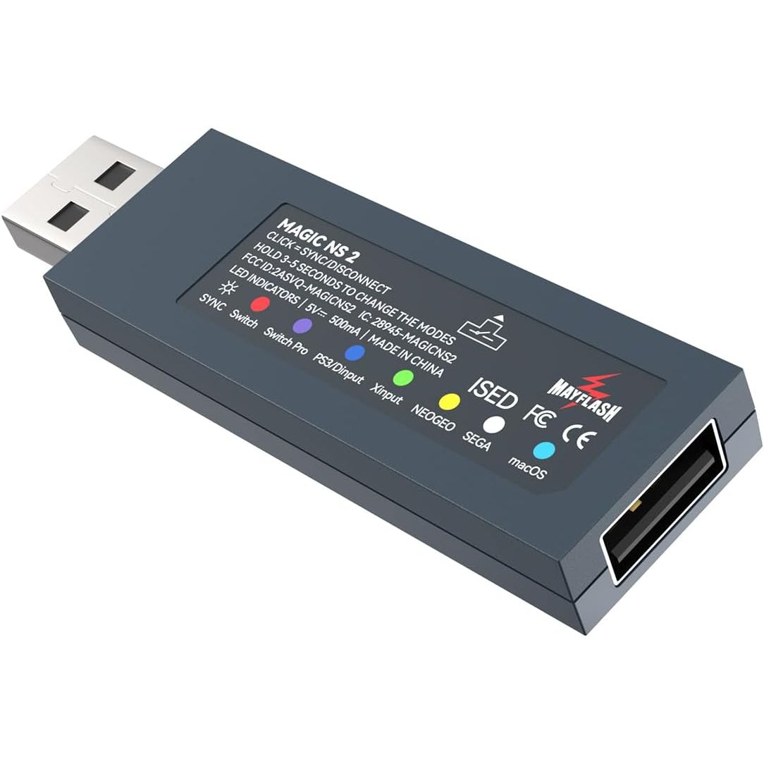 Buy now MAYFLASH Magic NS Wireless Bluetooth Controller USB Adapter for Switch/Switch 2, Steam Deck, macOS, Windows, Raspberry Pi, Compatible with Xbox Series S/X,PS5 Controller and More MAGIC NS 2 at indiglob india