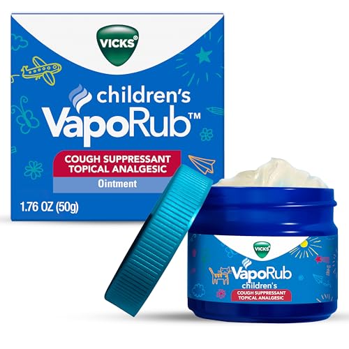 Buy now Vicks Children's VapoRub, Topical Cough Suppressant and Analgesic, Relieves Coughs and Minor Aches and Pains, Clinically Proven, Starts Working in Minutes for Fast Relief, For Children Ages 2+, 1.76oz at indiglob india