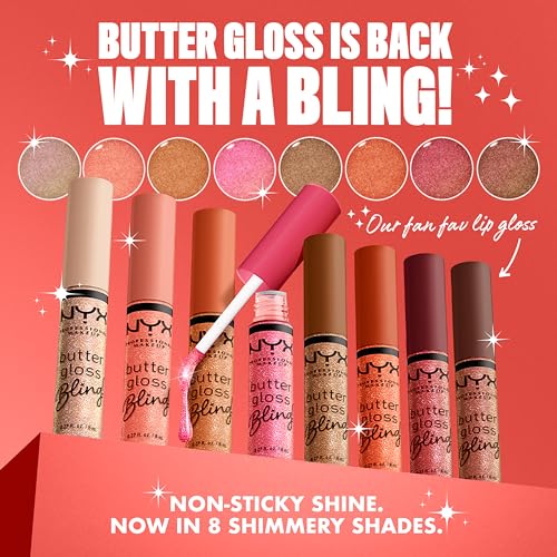 Buy now NYX PROFESSIONAL MAKEUP Butter Gloss Bling Lip Gloss, Non Sticky and Shiny Vegan Lip Makeup - Shimmer Down at indiglob india