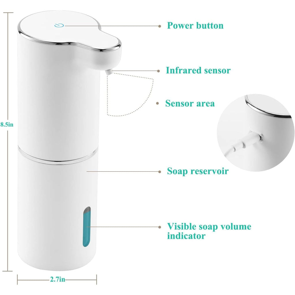 Buy now LAOPAO Soap Dispenser, Automatic Foaming Hand Soap Dispenser Touchless Rechargeable Bathroom Countertop Soap Pump for Kids Xmas Gift 300ml at indiglob india