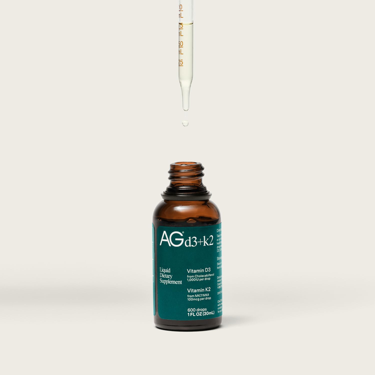 AG1 Vitamin D3 + K2 Liquid Drops | Vitamin D & K Blend | Daily Bone Support | Supports Immune, Heart, and Bone Health With Highly Bioavailable Nutrients in an Easy-to-Use, Vegan Formula