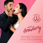 Durex Extra Thin Wild Strawberry Flavoured Condoms for Men - 10s