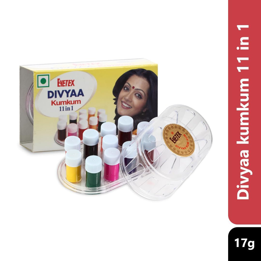 Liquid Kumkum Bindi: 11 Color 1.5gm Each - Eyetex Divyaa Kumkum