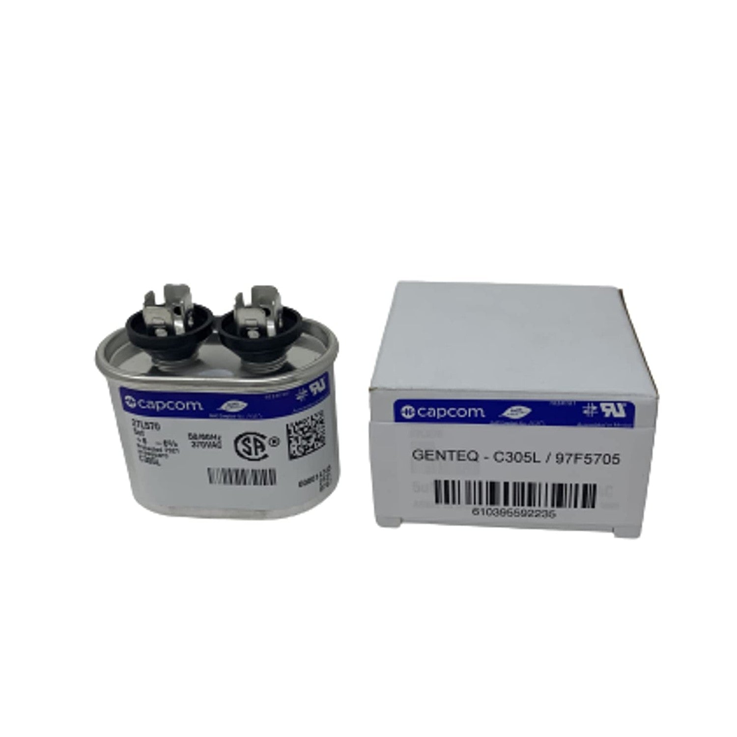 Buy now Genteq GENTEQ - C305L / 27L570 GE Capacitor Oval 5 uf MFD 370 Volt 97F5705 (Replaces Old GE# Z97F5705, 97F95702, Z97F5702), 5uf 370 Vac(VAC), 5X370 Run Capacitor at indiglob india