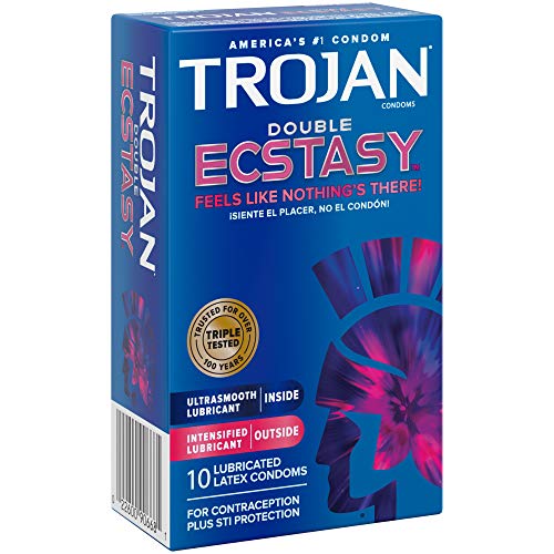 Buy now Trojan Ecstasy Heat Latex Lubricated Ribbed Condoms for Men with Warming Lubricant for a Heightened Experience, Helps Reduce Risk of Pregnancy and Sexually Transmitted Infections (STIs), 10 Count at indiglob india