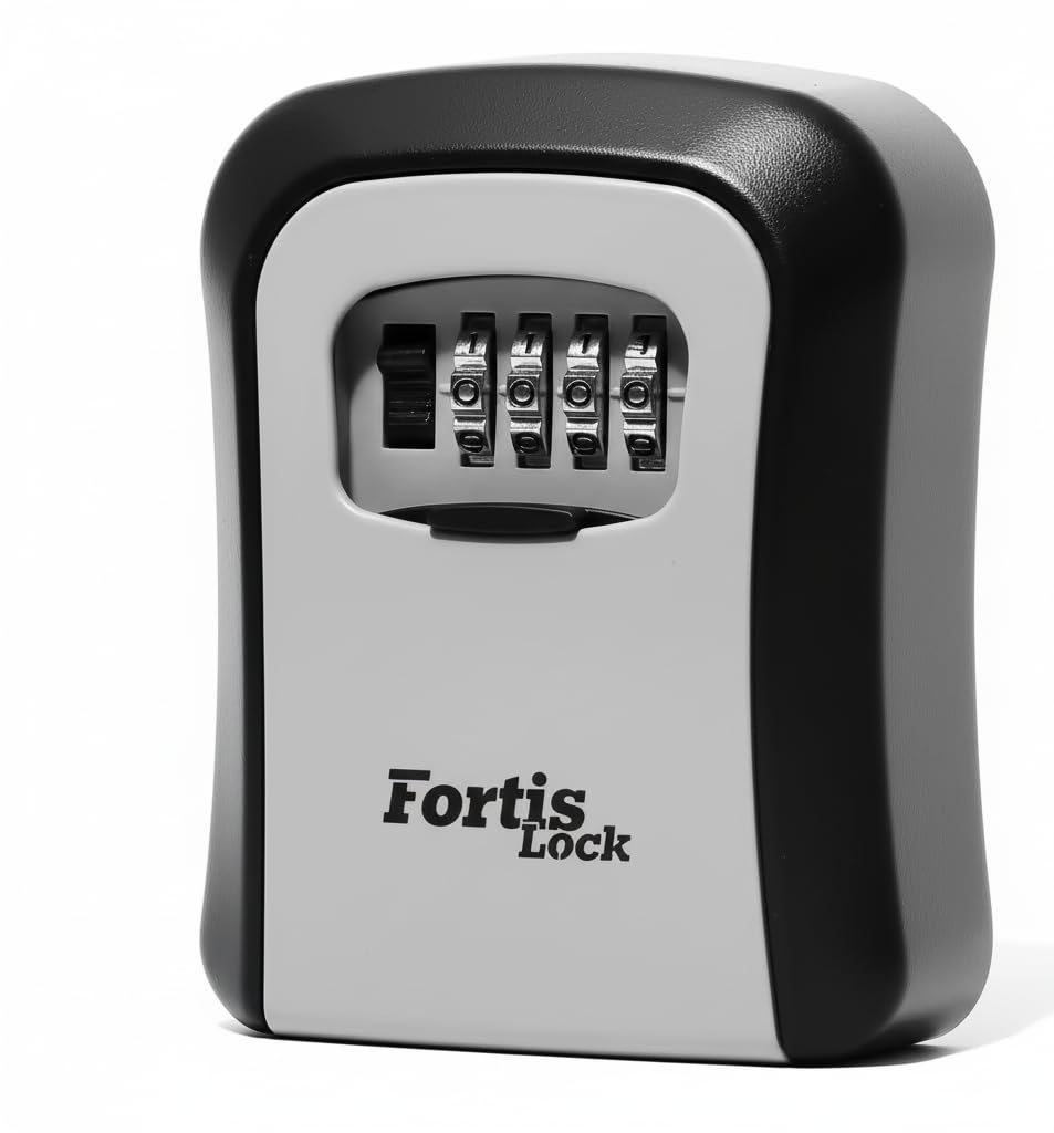 Box for Keys with Code, Wall Mount Combination Key Lock Box, 4-Digit Resettable, Weather-Resistant Outdoor Metal Lockbox, Large Capacity Key Safe