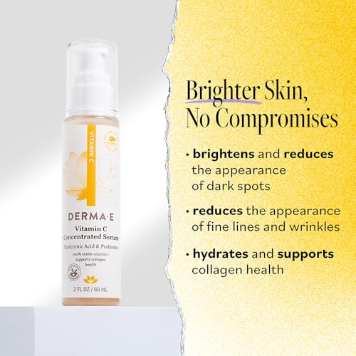 Buy now DERMA E Vitamin C Concentrated Serum, 2 Oz, with Hyaluronic Acid, Vitamin E & Aloe, All Natural, Antioxidant-Rich Concentrated Formula, Hydrating & Brightening Vitamin C Face Serum at indiglob india